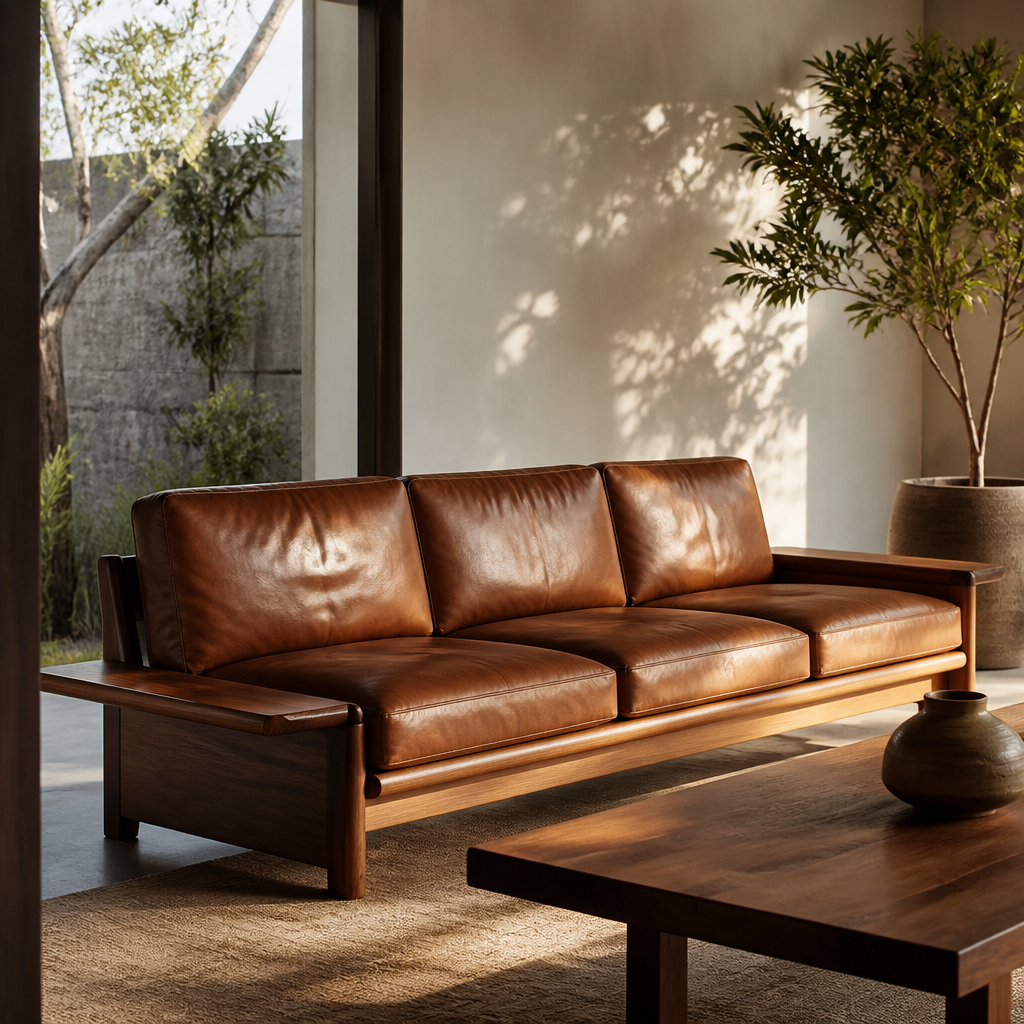 Sofa Tamu Jati Modern Leather